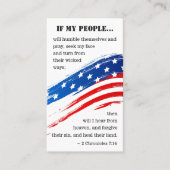 Carte De Visite 2 Chroniques 7:14 Bible American Drapeau chrétien (Devant)