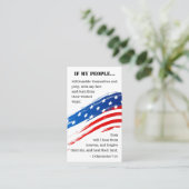 Carte De Visite 2 Chroniques 7:14 Bible American Drapeau chrétien (Debout devant)