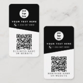 Carte De Visite 2 codes QR 2 Logos professionnels et 2 contacts (Devant / Derrière)
