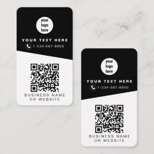 Carte De Visite 2 codes QR 2 Logos professionnels et 2 contacts