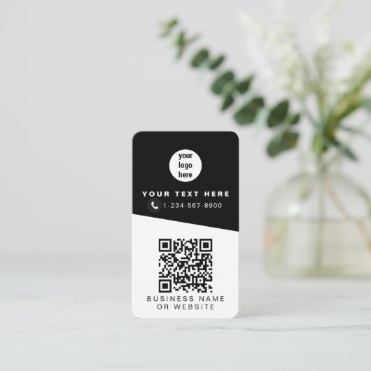 Carte De Visite 2 codes QR 2 Logos professionnels et 2 contacts (Debout devant)