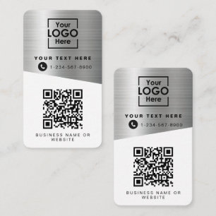 Carte De Visite 2 codes QR 2 Logos professionnels et 2 contacts Ar