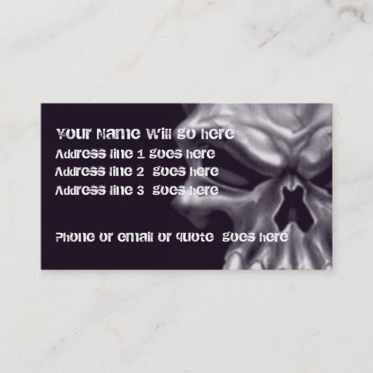 Carte de visite 2 de crâne de démon (Devant)