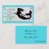 carte de visite 2 de sable et de sirène de mer (Devant / Derrière)