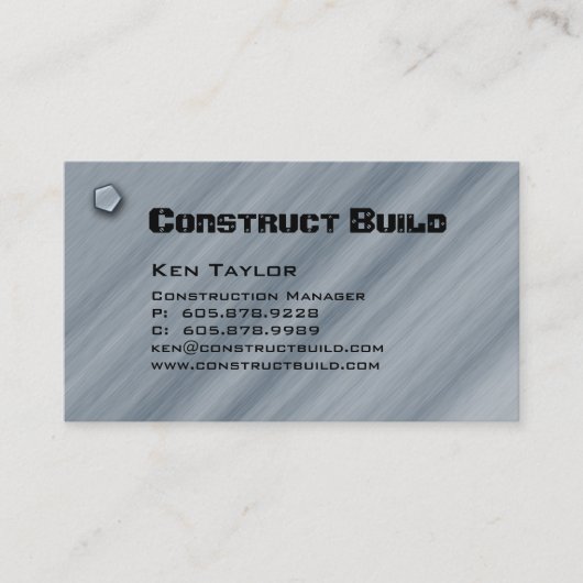 Carte de visite 2 en métal d'entrepreneur de (Devant)