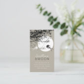 Carte De Visite 2 Hirondelles & Branches au Clair de Lune Gris Mod (Debout devant)