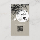 Carte De Visite 2 Hirondelles & Branches au Clair de Lune Gris Mod (Dos)