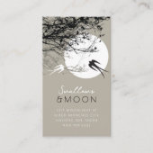 Carte De Visite 2 Hirondelles & Branches au Clair de Lune Gris Mod (Devant)
