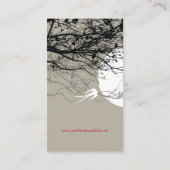 Carte De Visite 2 hirondelles et branches en Lune Moderne Zen Grey (Dos)