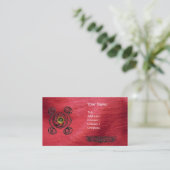 Carte De Visite 2 monogramme de soie rouge TAROT (Debout devant)
