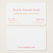 Carte de visite - 2 noms (Devant & derrière)