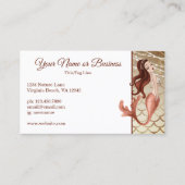 Carte De Visite 2 Photo Belle Sirène en Gold Beach Rose (Devant)