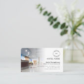 Carte De Visite 2 Photo Overlay Logo QR Code Hotel Guest House (Debout devant)