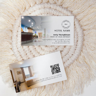 Carte De Visite 2 Photo Overlay Logo QR Code Hotel Guest House