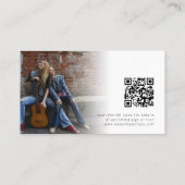 Carte De Visite 2 Photos Logo QR Code Band Entertainer (Dos)