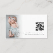 Carte De Visite 2 Photos Logo QR Code Newborn Baby Photographer (Dos)