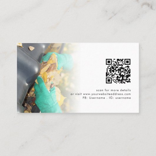 Carte De Visite 2 Photos Logo QR Code Toit et Gutter Cleaning (Dos)