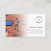 Carte De Visite 2 Photos Logo QR Code Toit et Gutter Cleaning (Devant)