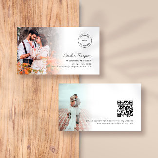 Carte De Visite 2 Photos Logo QR Code Wedding planner