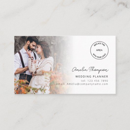 Carte De Visite 2 Photos Logo QR Code Wedding planner (Devant)