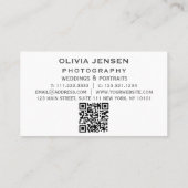 Carte De Visite 2 Photos QR Code Nouveau-né Bébé Photographe (Dos)