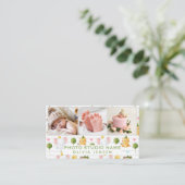 Carte De Visite 2 Photos QR Code Nouveau-né Bébé Photographe (Debout devant)