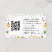 Carte De Visite 2 Photos QR Code Nouveau-né Bébé Photographe (Dos)