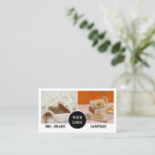 Carte De Visite 2 Photos Rond Logo Petit Artisanat (Debout devant)