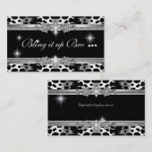 Carte De Visite 2 Pour Lisa Bling Black Elegant (Devant / Derrière)