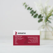 Carte de visite 2-Sided standard de Zerafim (Debout devant)