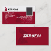 Carte de visite 2-Sided standard de Zerafim (Devant / Derrière)