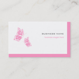 Carte De Visite 2 simples modernes élégants roses et blancs de