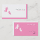 Carte De Visite 2 simples modernes élégants roses et blancs de (Devant / Derrière)