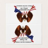 Carte De Visite 2e amendement Oreiller (Extérieur déplié)