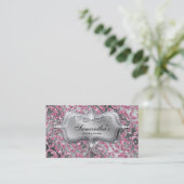 Carte De Visite 311 Bijoux étincelante Zebra Classy Leopard rose (Debout devant)