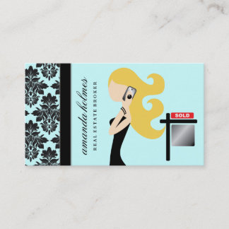 Carte De Visite 311 bleu blond du Fashionista | d'immobiliers