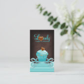 Carte De Visite 311 Boulangerie cupcake chocolat bleu tourbillons  (Debout devant)