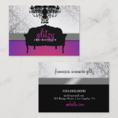 Carte De Visite 311 Boutique Chic Glitzy Purple Radiance (Devant / Derrière)