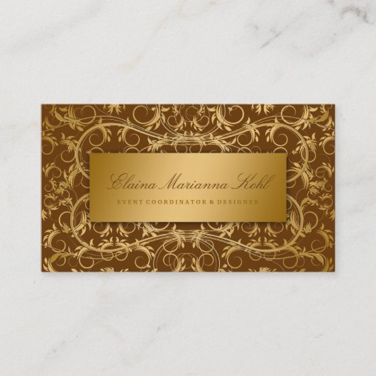 Carte De Visite 311 brun chocolat divins d'or (Devant)