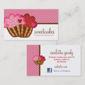 Carte De Visite 311 coeurs doux du petit gâteau deux de gâteaux (Devant / Derrière)