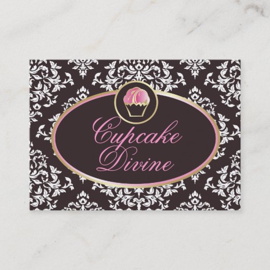 Carte De Visite 311-Cupcake devinent la damassé solide (Devant)