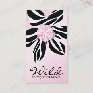 Carte De Visite 311 diamant rose sauvage de la fleur | de zèbre