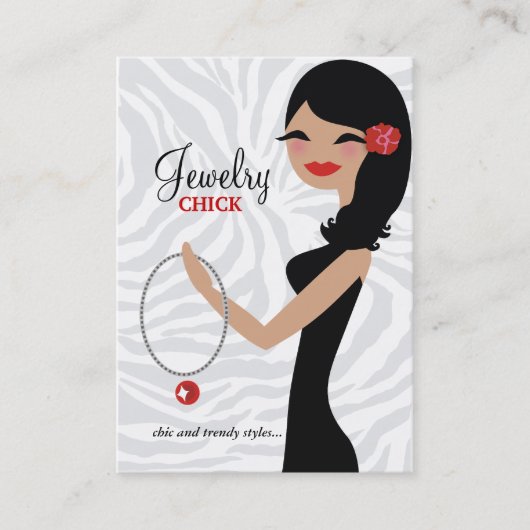 Carte De Visite 311 fleur de noir de cheveux onduleux du poussin | (Devant)