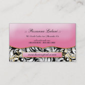 Carte De Visite 311 le feuille rose somptueux de blanc de plat (Dos)