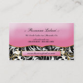 Carte De Visite 311 le feuille rose somptueux de noir de plat (Dos)