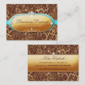 Carte De Visite 311 Le Lumineux Trim Turquoise Léopard (Devant / Derrière)