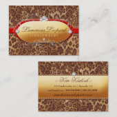 Carte De Visite 311 l'équilibre lumineux de rouge de léopard (Devant / Derrière)