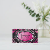 Carte De Visite 311 Monogramme de Damas à la couleur rose (Debout devant)