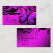 Carte De Visite 311 Papillon lustré rose et pourpre (Devant / Derrière)