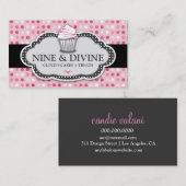 Carte De Visite 311 petits gâteaux roses divins de point de polka (Devant / Derrière)